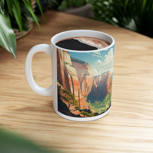 Zion National Park Hike to Angel's Landing - 11 oz Coffee Mug