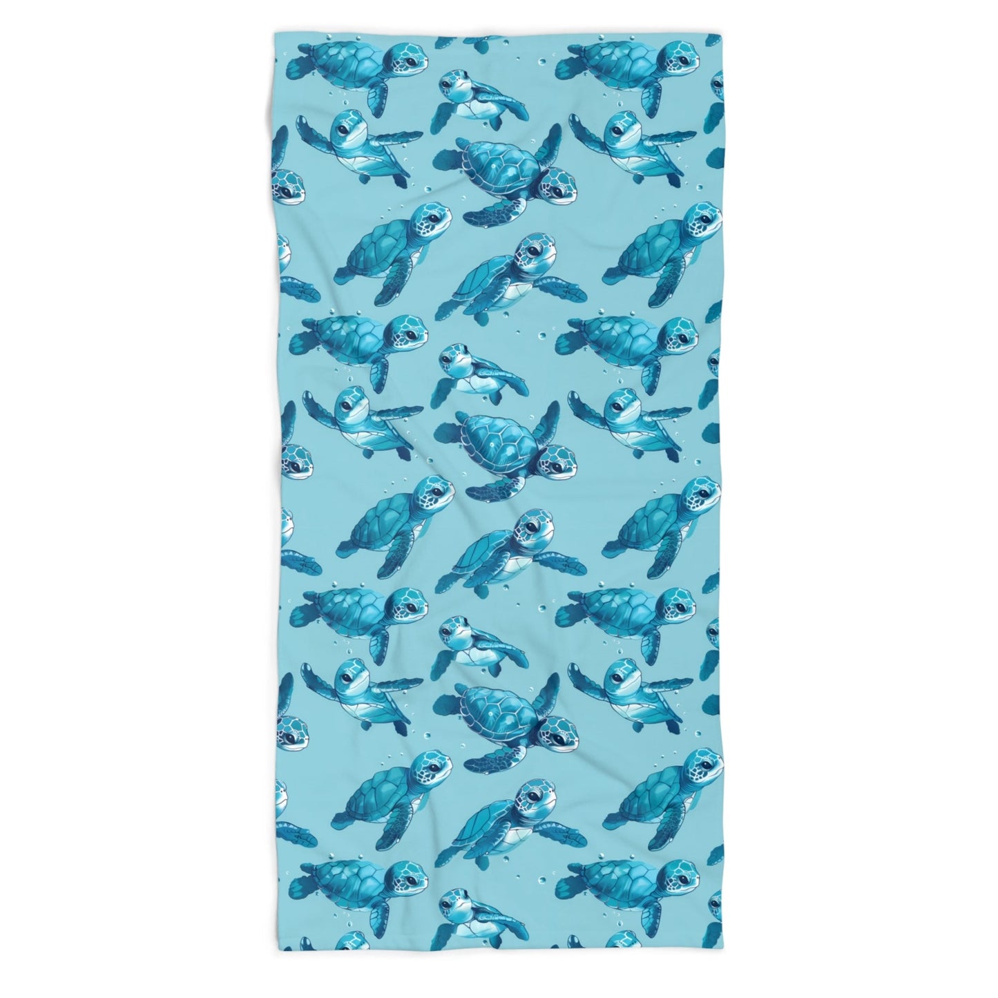 Microfiber Beach Towel with Cute Baby Sea Turtles (30" × 60")