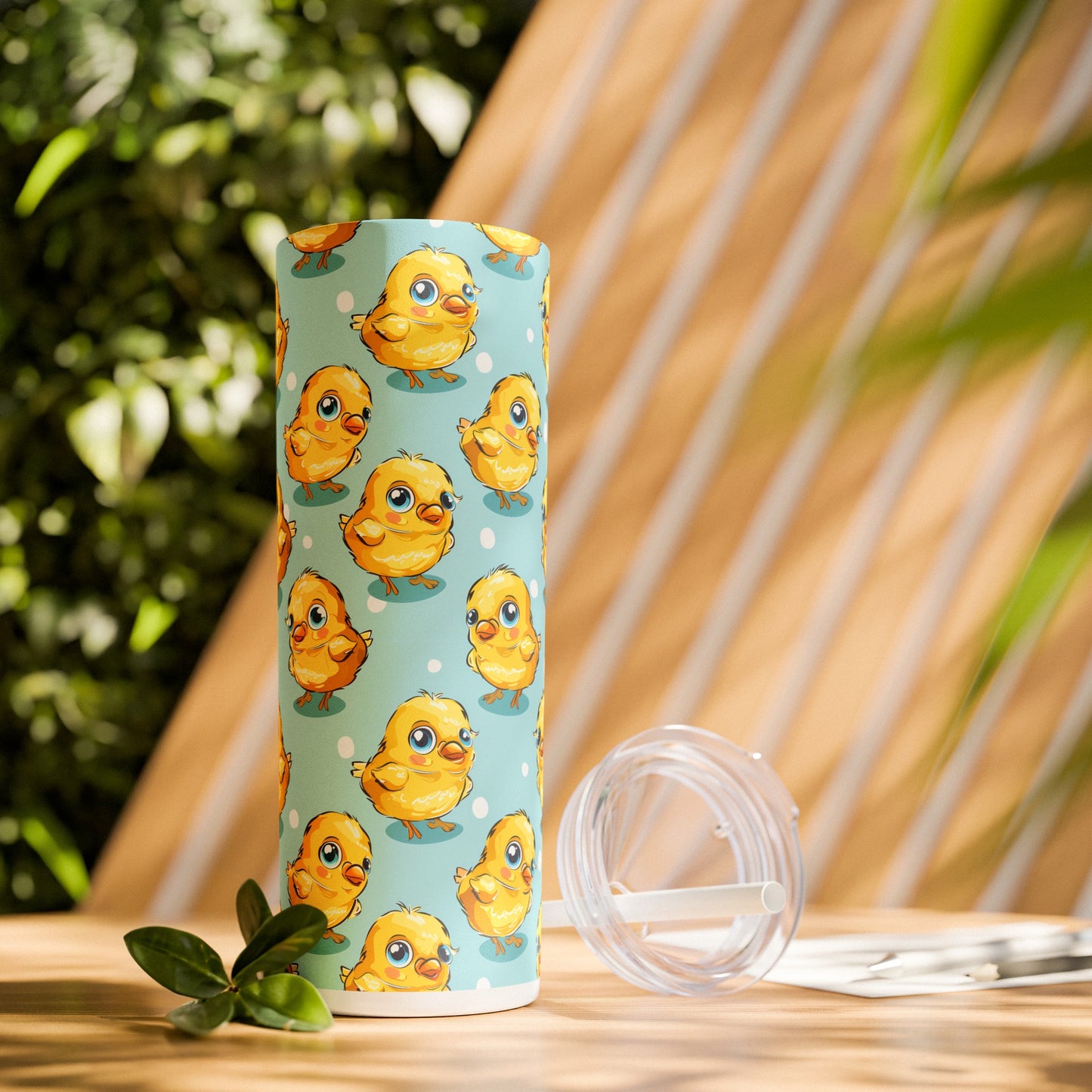 Insulated 20 oz Tumbler with Lid & Straw, Cute Baby Chicks - Double-walled Stainless Steel, Keeps Drinks Hot or Cold