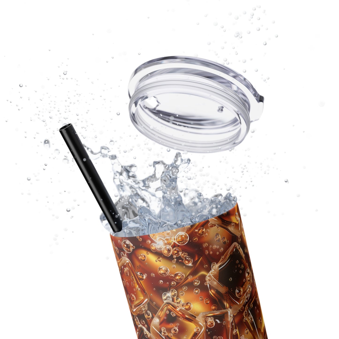 Stainless Steel Tumbler with Lid & Straw, 20 oz, Cola Soda Pop - Double-walled, Keeps Drinks Hot or Cold