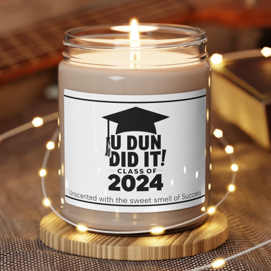 Funny Graduation Gift, Unscented Candle (U Dun Did It) - Funny Gift for Grads