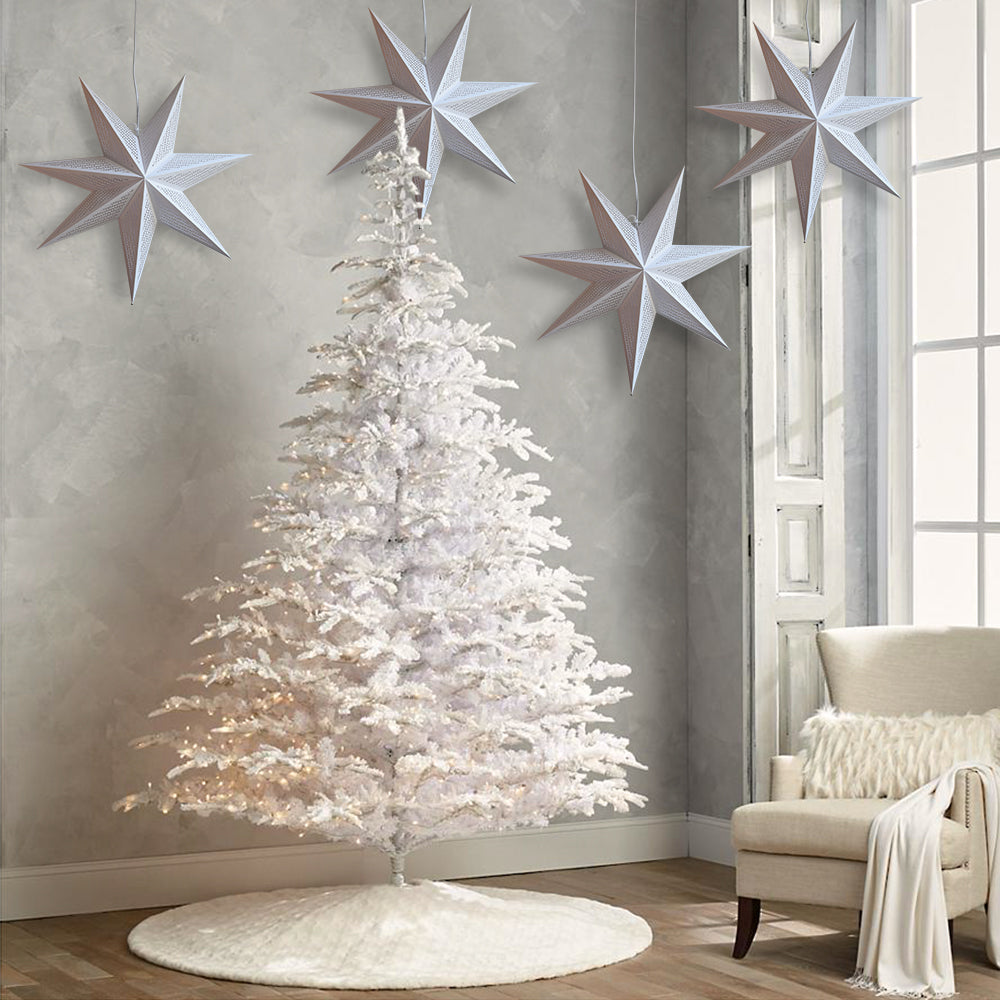 Paper Star Lantern Decoration (Cosmic White 7-Point Lighted Star) - WillBrite.com - Gifts & Décor that Make People Happy