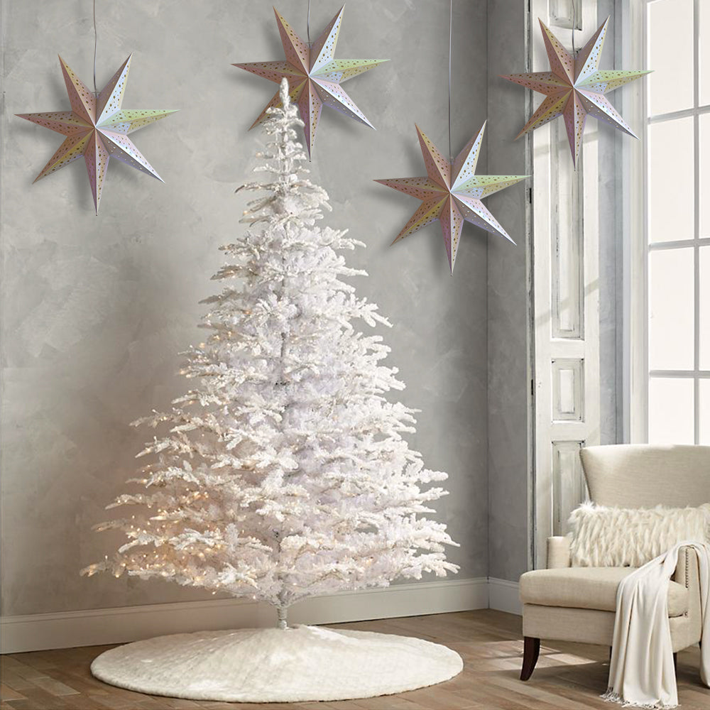 Prismatic Paper Star Lantern Decoration (22 inch Rainbow Iridescent 7-Point Lighted Star) - WillBrite.com - Gifts & Décor that Make People Happy