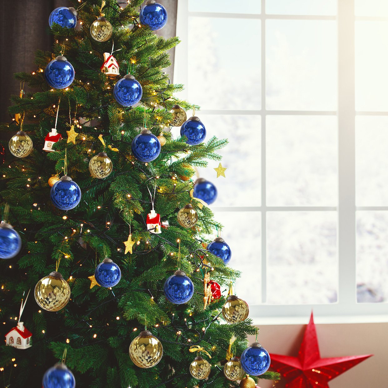 Set of 4 Blue Mercury Glass Ornaments (3.15 Inch Antique Embossed Ball) - Perfect for Christmas Tree, Hanging Holiday Decoration, Gifts & Home Decor - WillBrite.com - Gifts & Décor that Make People Happy